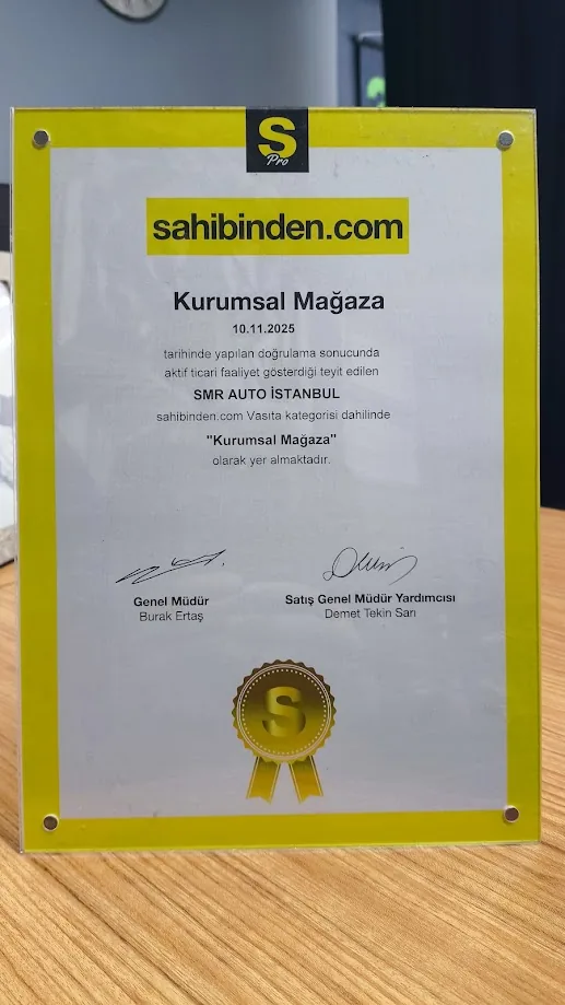 sahibinden.com Onaylı Kurumsal Mağaza Belgesi